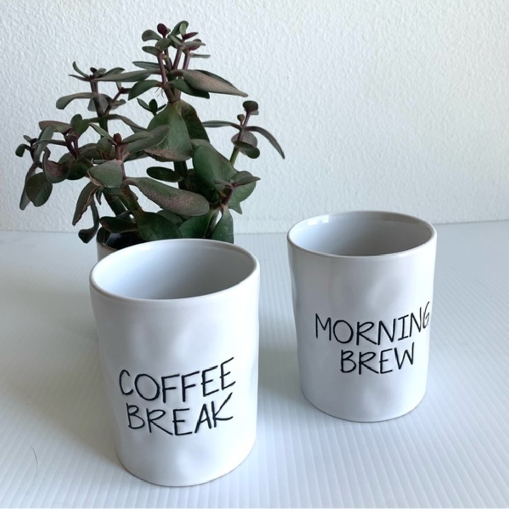 Aldi oversized‎ coffee mugs with rustic imperfect dimpled sides. 16 fl oz,